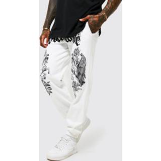 👉 Worldwide Regular Fit Bloemen Joggingbroek Met Print, White