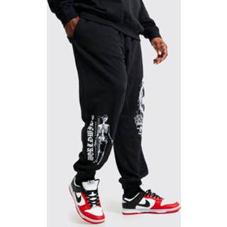 👉 Plus Worldwide Official Skelet Joggingbroek Met Print, Black