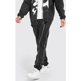 👉 Tall Regular Fit Joggingbroek Met Stiksels, Black