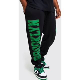 👉 Plus Brooklyn Varsity Joggingbroek Met Print, Black