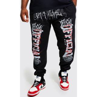 👉 Plus Official Gothic Joggingbroek Met Print, Black