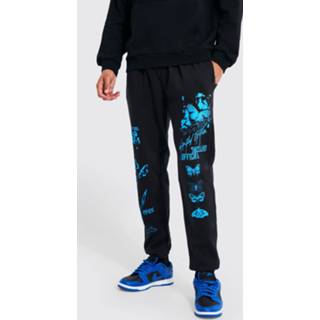 👉 Tall Vlinder Skelet Joggingbroek Met Print, Black