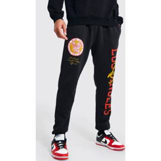 👉 Tall Los Angeles Varsity Joggingbroek Met Print, Black