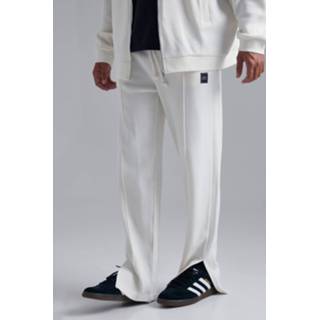 👉 Wafel Gebreide Regular Fit Joggingbroek, Ecru