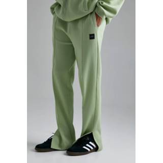 👉 Wafel Gebreide Regular Fit Joggingbroek, Sage