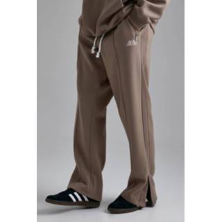 👉 Oversized Official Joggingbroek Met Split, Taupe