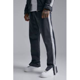 👉 Joggingbroek XS charcoal Gestreepte Baggy Tricot Met Split, 1167211537