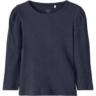 Shirt lange mouw katoen mix blauw meisjes Name it Long Sleeve Nmflarisa Dark Sapphire 5715221481686