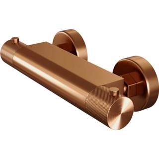 👉 Douchekraan Koper Geborsteld PVD messing opbouw thermostaatkraan Copper Carving Brauer thermostatische 8720359391681