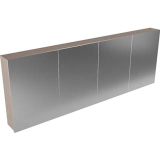 👉 Spiegelkast taupe MDF hangend cubb Mondiaz 200x70x16cm smoke met 4 deuren 6011446686615