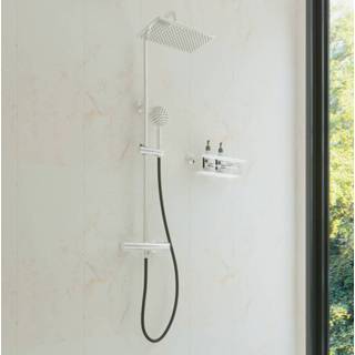 👉 Regendouche chroom messing opbouw rond pro vision rechthoek Saniclear met 20x30cm hoofddouche 6096453789719