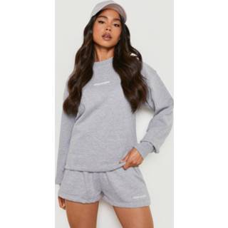 👉 Petite Dsgn Studio Trainingspak Met Trui En Shorts, Grey Marl