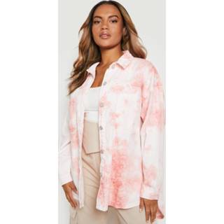 👉 Plus Tie Dye Spijkerblouse, Peach