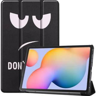 Zwart 3-Vouw sleepcover hoes - Samsung Galaxy Tab S6 Lite Don't Touch 8720791570934