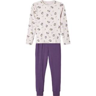 👉 Pyjama katoen mix paars meisjes lila grijs Name it 2-delig 5715308779163