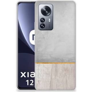 👉 Bumper hoesje Xiaomi 12 Pro Wood Concrete 8720632449016