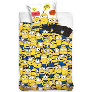 👉 Dekbedovertrek katoen antraciet Minions banana 140 x 200 cm - 70 90 5904302531567