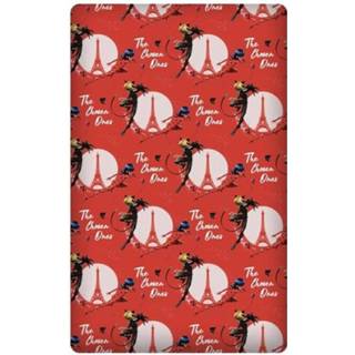 👉 Hoeslaken rood katoen antraciet Miraculous eenpersoons 90 x 200 cm 5407007982400