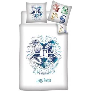 👉 Dekbedovertrek wit katoen polyester antraciet Harry Potter - Hogwarts 5714710007703