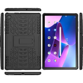 👉 Zwart extreem hoesje Lenovo Tab M10 Plus 3rd Gen Hoes - Rugged Stand 8720684518869