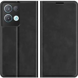 👉 Portemonnee zwart book kunstleer Oppo Reno8 Pro Hoesje - Case 8720684755103