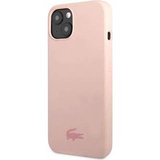 👉 Vloeibaar silicoon roze Lacoste iPhone 13 Mini siliconen hoesje - 3666339037338