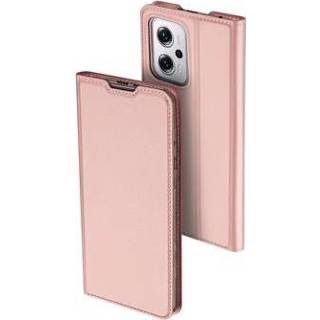 👉 Flipcase rose goud Dux Ducis Skin Pro Xiaomi Redmi Note 11T Pro/11T Pro+ Flip Case - Gold 6934913036525