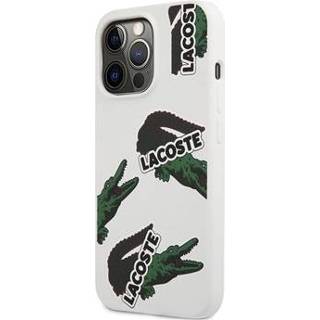 👉 Vloeibaar silicoon wit Lacoste patroon iPhone 13 Pro Max vloeibare siliconen hoes - 3666339037529