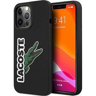 👉 Vloeibaar silicoon zwart Lacoste Crocodile Head iPhone 13 Pro Max vloeibare siliconen hoes - 3666339037680