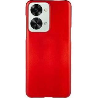 👉 Plastic hoes rood OnePlus Nord 2T Rubberen Hoesje - 5714122064844