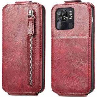 👉 Flipcase rood Zak met ritssluiting Xiaomi Redmi 10C verticale flip-case - 5714122052124