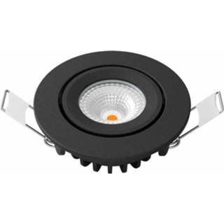 👉 Inbouwspot zwart LED 450 lumen 5W 2700K breedstralend 60° 26mm hoog diameter 62mm kantelbaar IP54 7433647481414