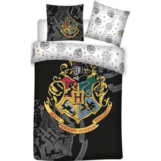 👉 Dekbedovertrek zwart polyester antraciet Harry Potter - Hogwarts 5407007983223