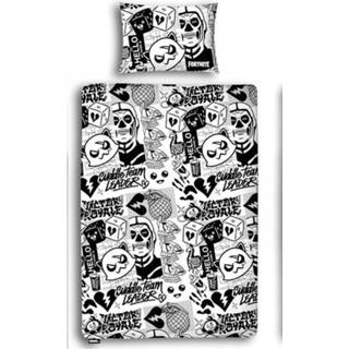 👉 Dekbedovertrek katoen antraciet Fortnite Fansize 140 x 200 cm 8719023511227