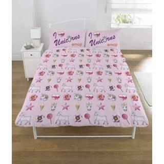 👉 Dekbedovertrek polykatoen antraciet Emoji Unicorn & Mermaid 200 x cm 5060322095806