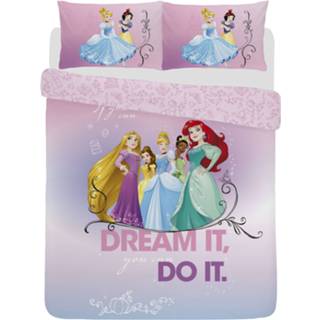 👉 Dekbedovertrek polykatoen antraciet Dinsey Princess Dream it, you can do it 200 x cm 4006891952288