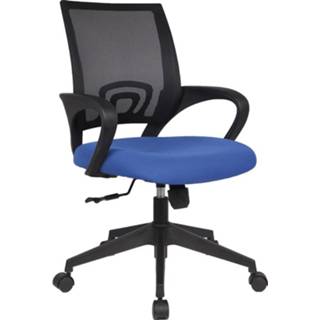 👉 Bureau stoel polyester blauw Bureaustoel Sylvester 6097144891865
