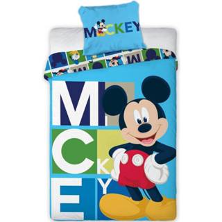 Dekbedovertrek polyester antraciet Disney Mickey Mouse Blocks - 140 x 200 cm 5407007981809