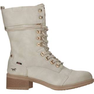 👉 Veterboots beige laag kunststof textiel active synthetisch Mustang Veterboot 4065987165940