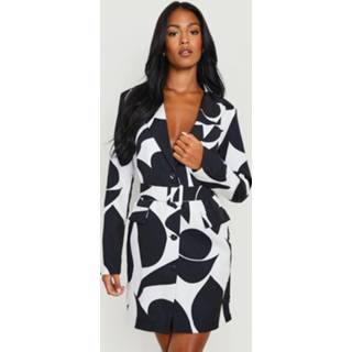 👉 Blazer zwart Tall Monochrome Print Jurk, Black 1931110514