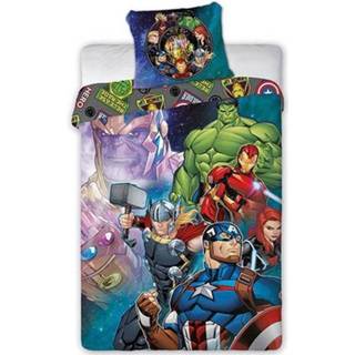 👉 Dekbedovertrek katoen antraciet Marvel Avengers True heroes- 140 x 200 cm - 70 90 5907750590711