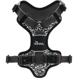 👉 Hunter - Harness Divo Reflect - Hondentuig maat Bauch 79 - 107 cm - Halsumfang 46 - 67 cm, zwart/grijs