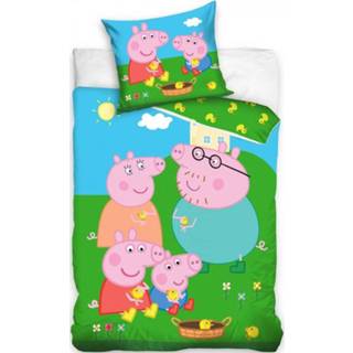 👉 Dekbedovertrek katoen antraciet Peppa Pig 140 x 200 cm - 60 63 5902689486562