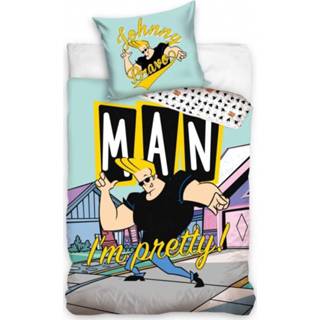 👉 Dekbedovertrek katoen antraciet mannen Cartoon Network Johnny Bravo Man I'm Pretty - 140 x 200 cm 70 90 5904302512634