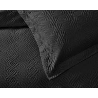 👉 Bedsprei zwart micropercal antraciet Sleeptime Wave Black 8720105610714