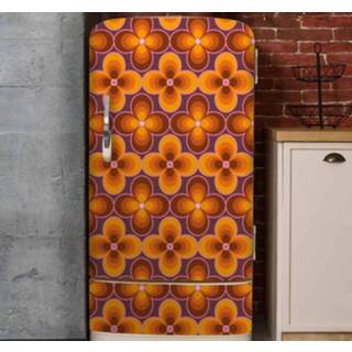 👉 Koelkast Post NL nederlands stickers Retro groovy bloempatroon