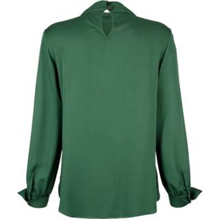 👉 Blous effen vrouwen groen viscose Blouse met volant MONA 4055709001557