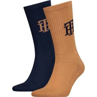 👉 Sokken kaki katoen mannen blauw Tommy Hilfiger Monogram 2-pack Khaki/Navy-43/46 8720245386395 8720245386388