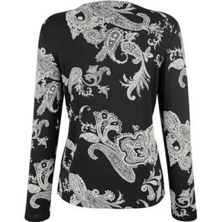 👉 Shirt met chique sierkraaltjes MONA Zwart/Ecru