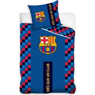 👉 Dekbedovertrek blauw katoen antraciet Fc Barcelona Més Que Un Club 140 x 200 cm 5902689437564